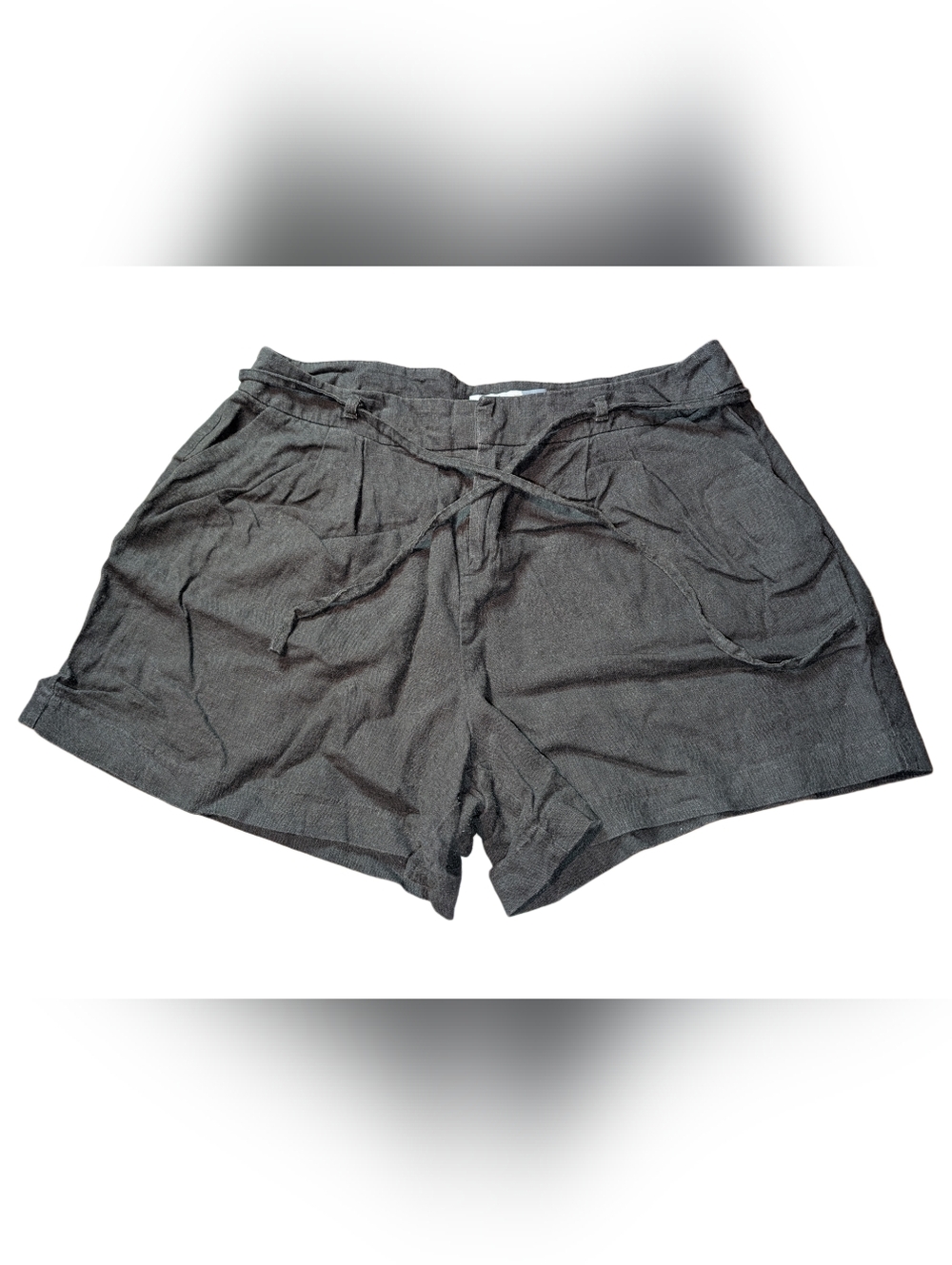 Old Navy Women’s Gray Tie-Waist Linen Blend Shorts